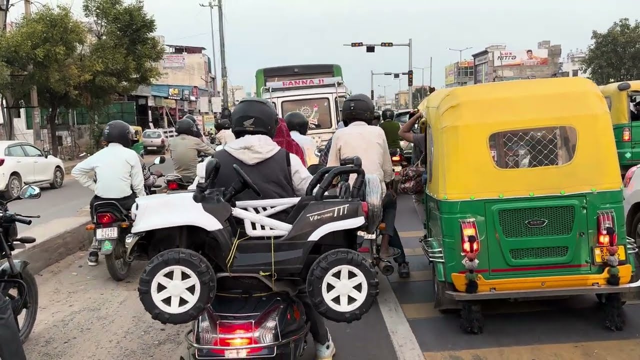 Jaipur 4K - Agra Road - Driving Downtown - Rajasthan, India