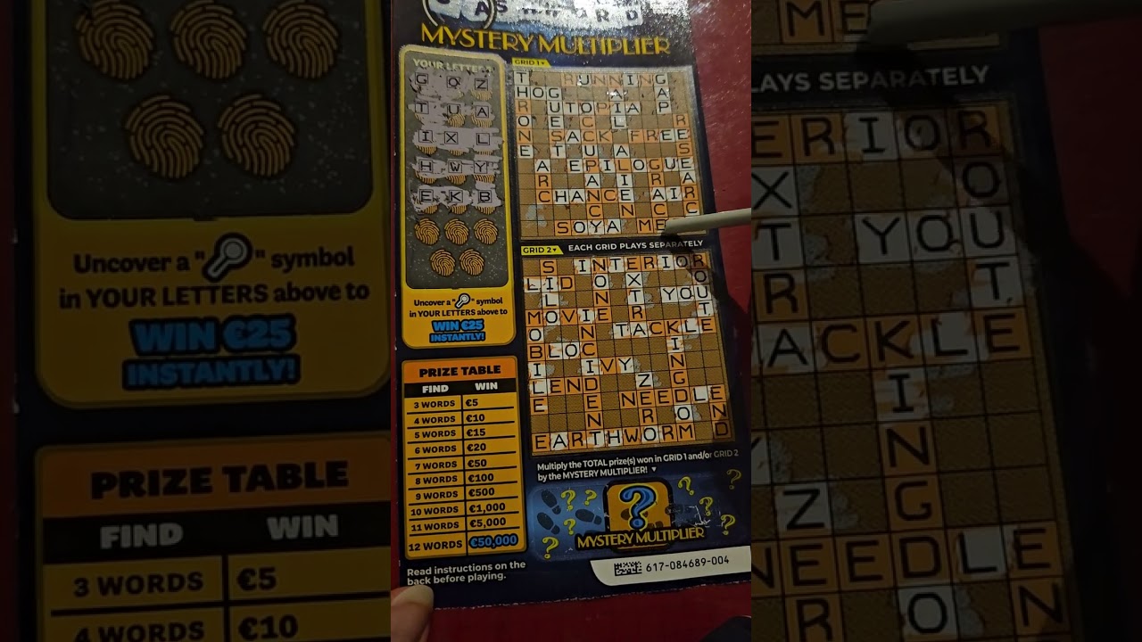 Cashword Mystery Multiplier - Irish scratchcard 