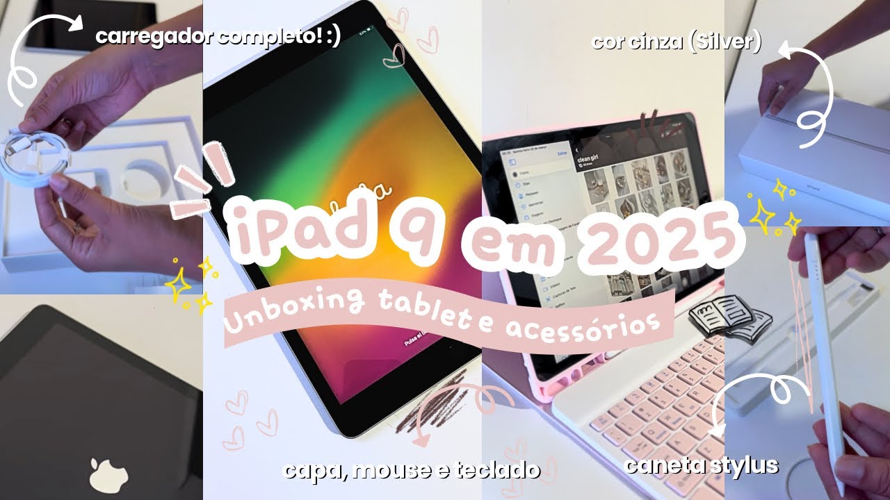 unboxing do meu iPad 9 + acessórios em 2025🌸📖| Perfeito para estudos 📚💗 (aesthetic vibe)