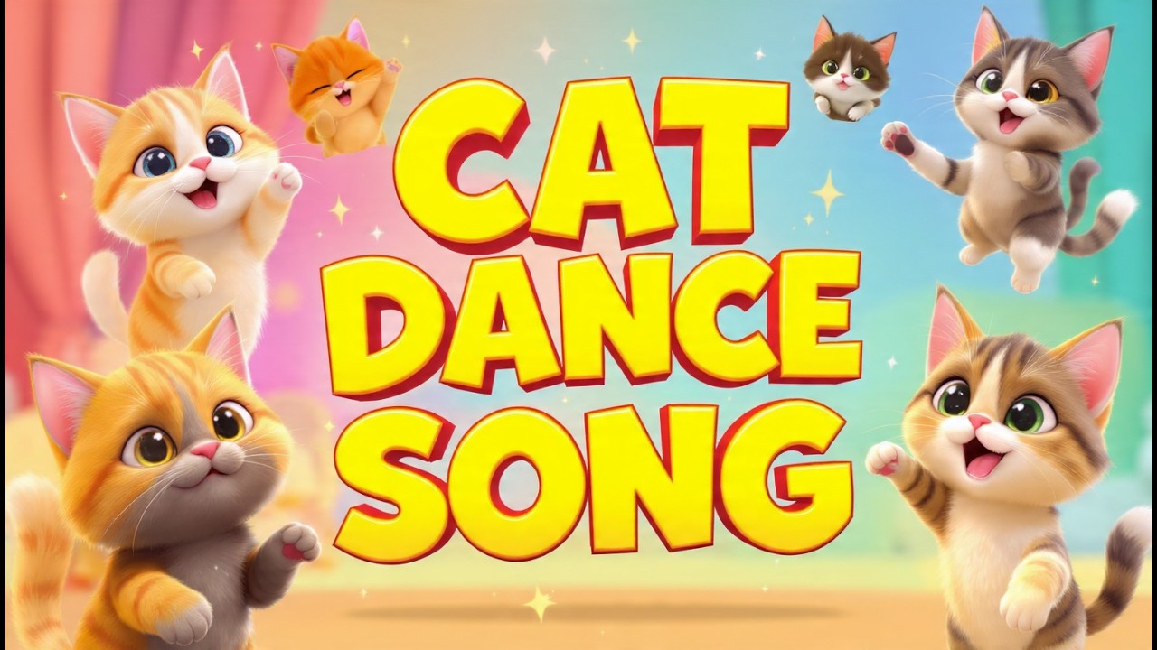 Happy Cat Music for Kids | Cute Kitten Singing Nursery Rhymes with Meow Meow and Fun Dance