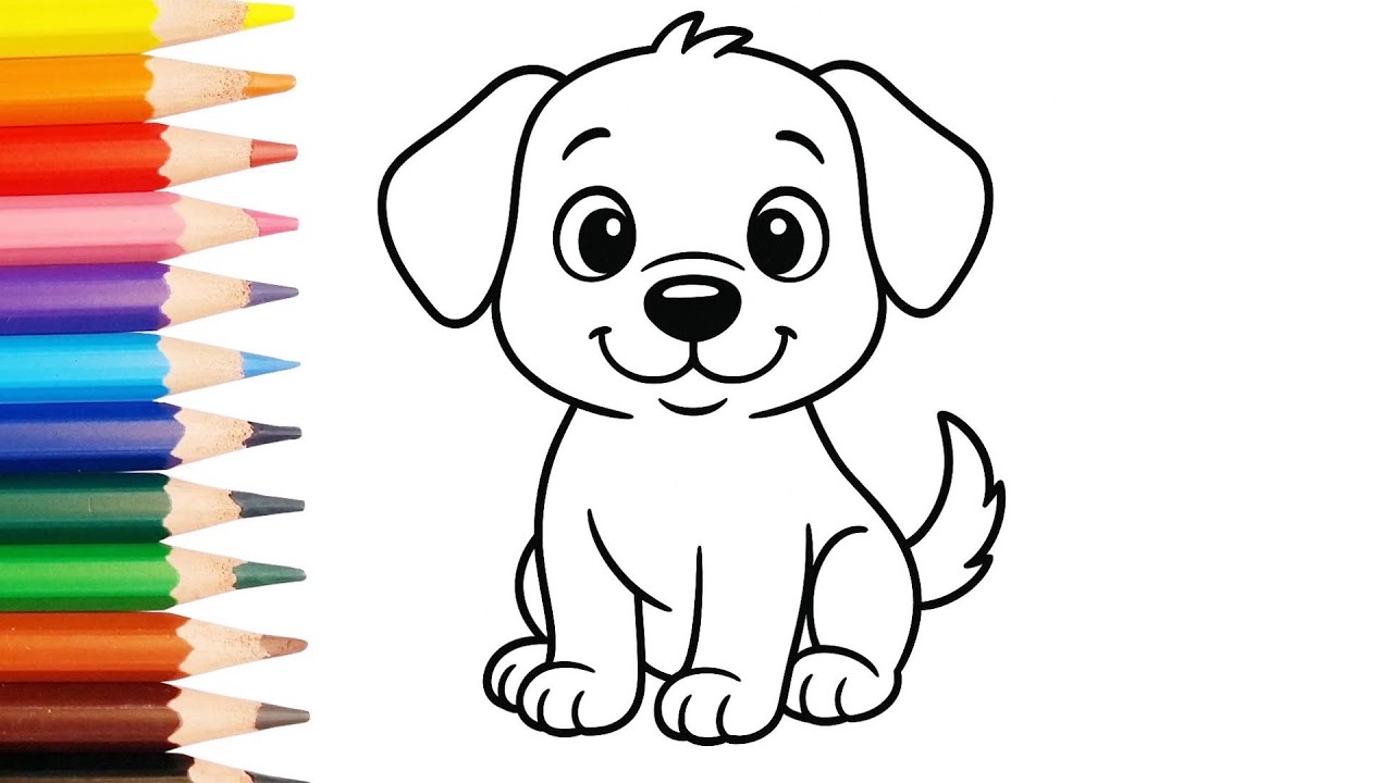 How to draw puppy Drawing | Easy step by step puppy Drawing for beginners | magic fingers