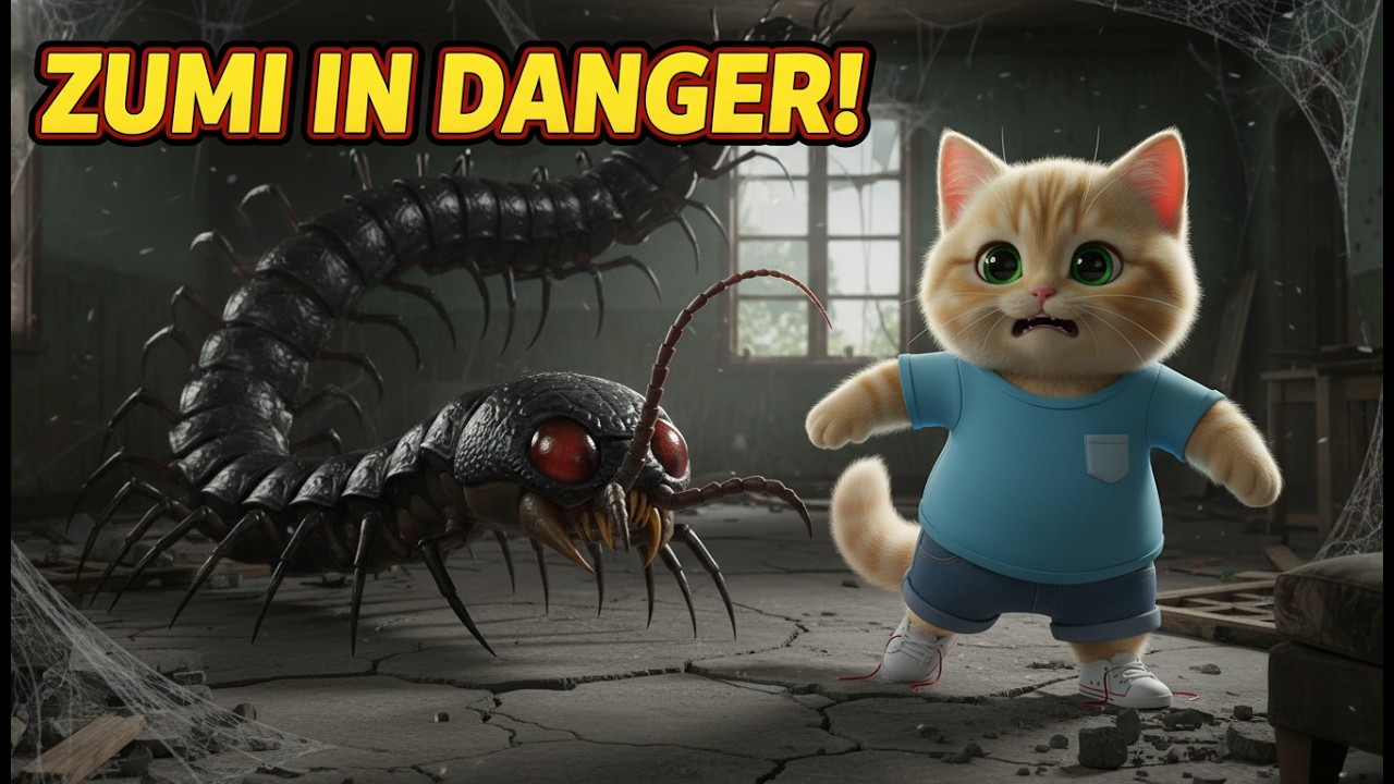 Cat Story: Zumi's Survival Battle with a Giant Black Centipede