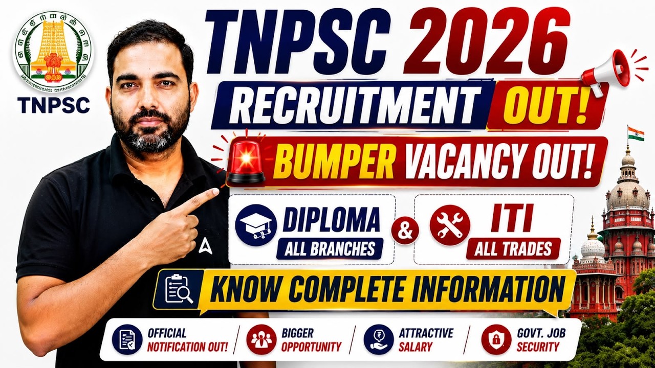 TNPSC Recruitment 2026 | TNPSC Notification 2026 OUT | Bumper Vacancy for Diploma & ITI | By RK Sir