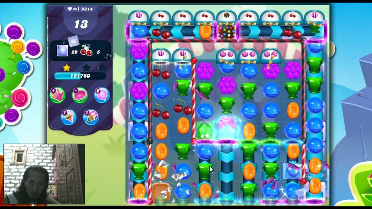 Candy Crush Saga Level 9814 - 3 Stars, 23 Moves Completed, No Boosters
