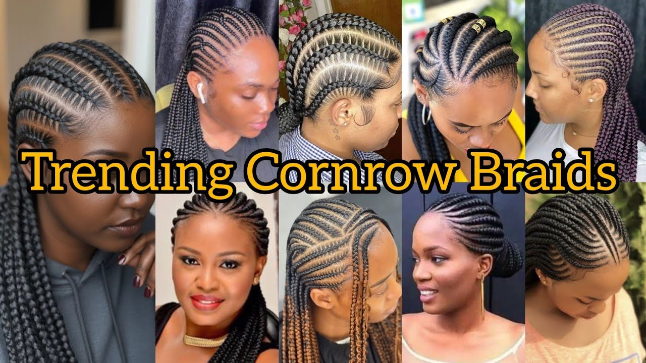 Trending Cornrow Braids Hairstyle for Ladies | Half Cornrow Braids for black women 