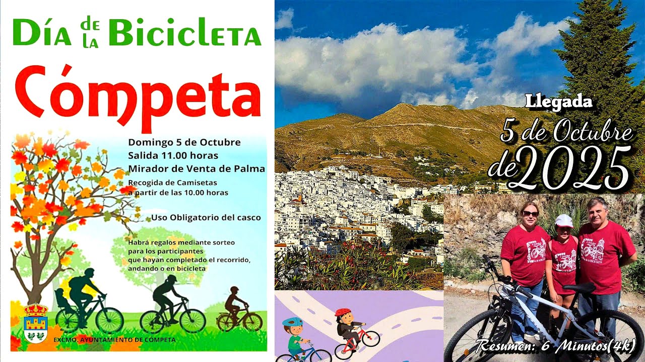 Llegada. XVI Día de la Bicicleta. Cómpeta 5 de octubre de 2025 resumen final: 6 Minutos (4k)