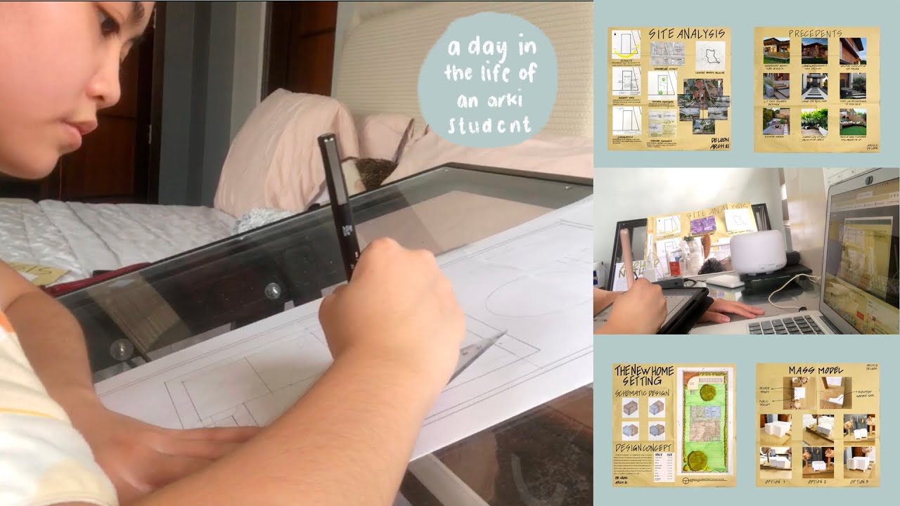 uni vlog: a day in my life as an arki student // plates, online class, drafting (philippines)