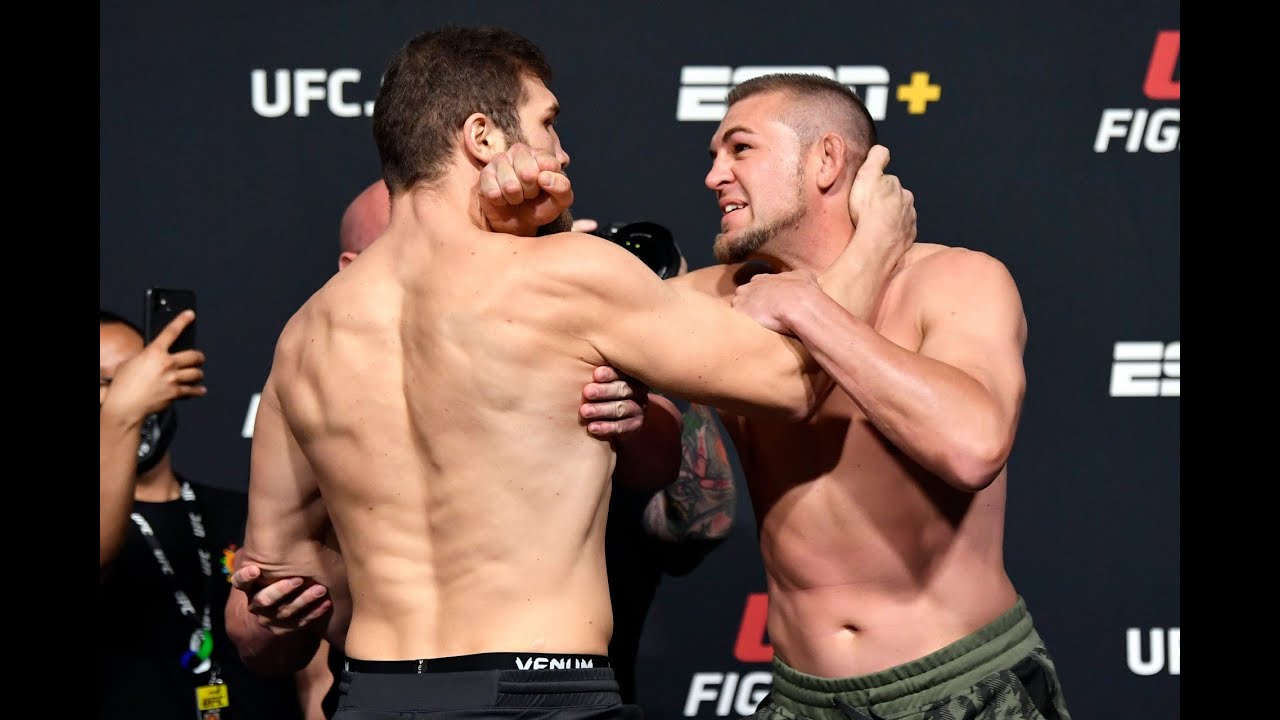 Ion Cutelaba vs Dustin Jacoby UFC Vegas 25 Staredowns