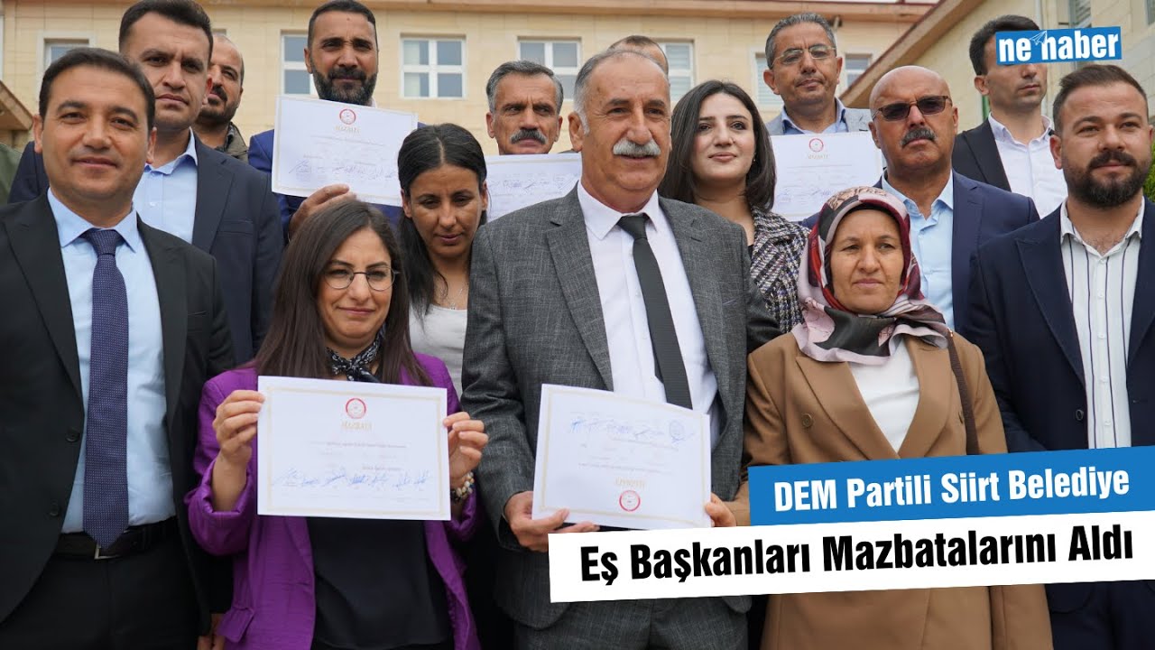 DEM Partili Siirt Belediye Eş Başkanları Mazbatalarını Aldı