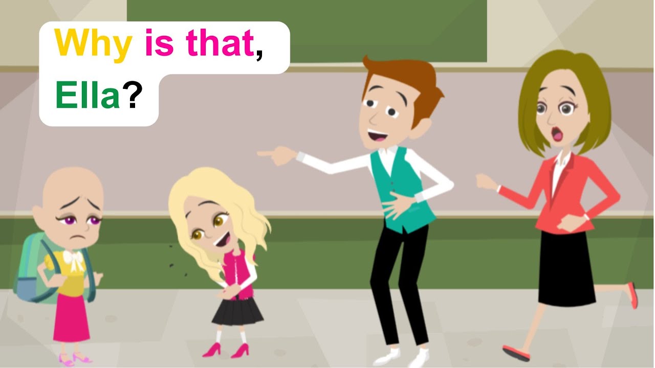 Ella is bald - Funny English Animated Story - Ella English