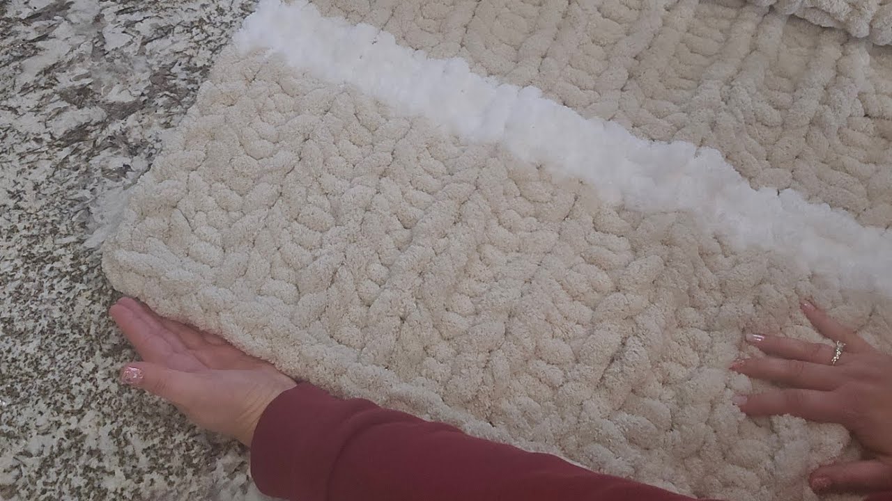 How to finish your Chunky Knit Blanket with a straight edge. (Casting off/finishing a blanket)