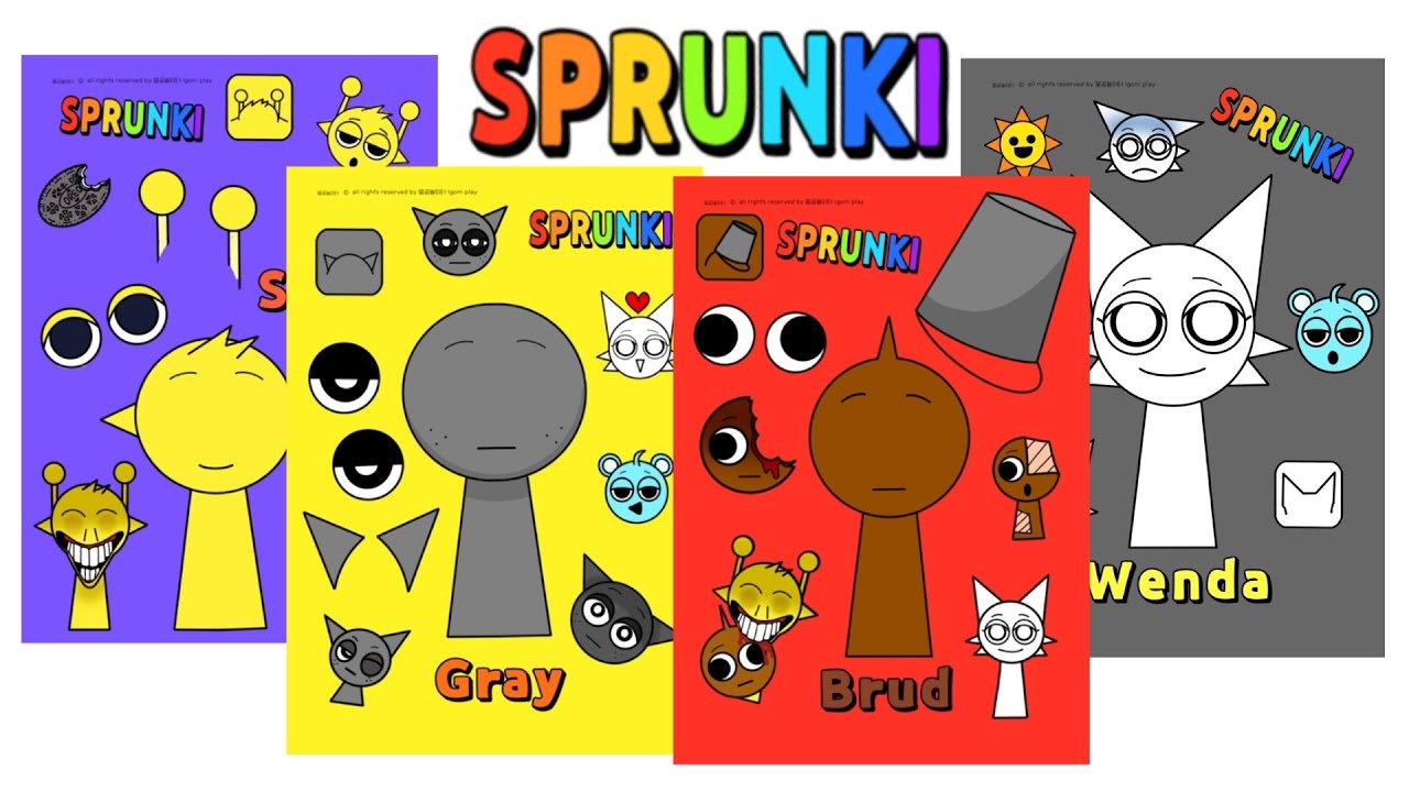 ✨diy sticker✨ 인크레디박스 스프런키 스티커놀이 incredibox  SPRUNKI diy Stickers #sticker #diystickers