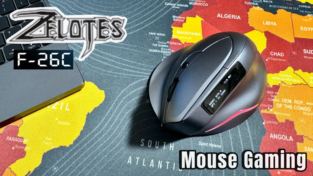 Zelotes F-26C - The Best Vertical Mouse Wireless Gaming ( with Display and LED )