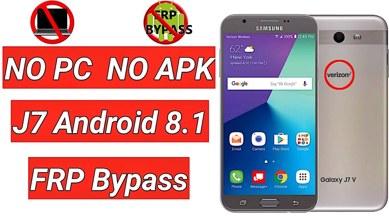 J727v Android 8.1 Нет ПК Нет Apk FRP Обход учетной записи Google