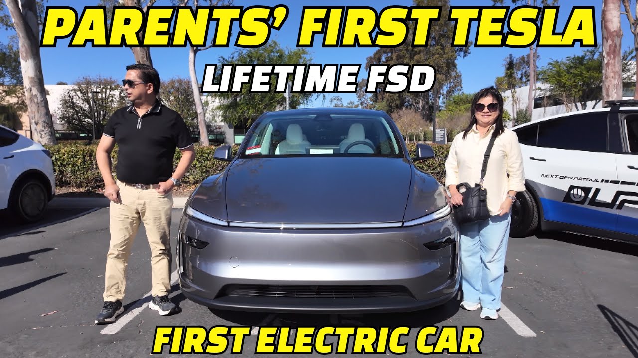 My Older Parents Bought a Tesla Model Y Juniper with Full Self Driving — Their First EV Experience