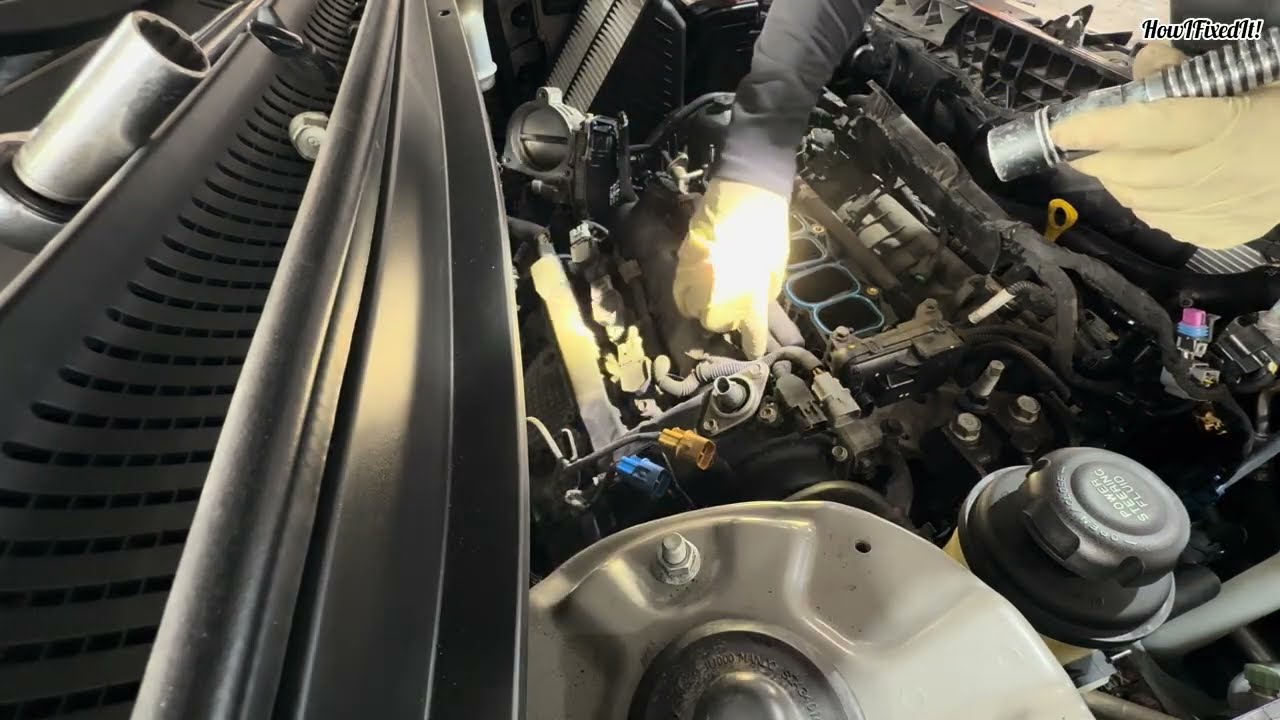 Lower Intake Manifold Gaskets: 2010 - 2013 Hyundai Santa Fe 3.5 Guide DIY Oil Pressure Sensor #leak