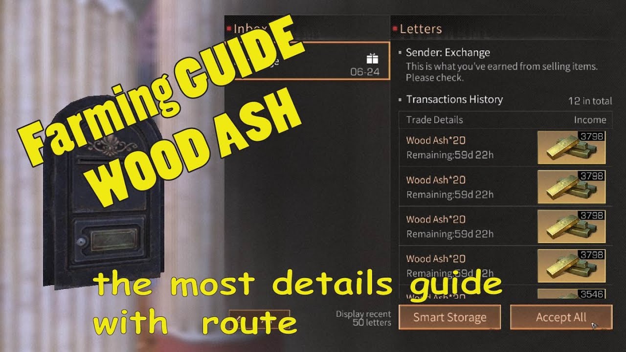 LIFEAFTER FARMING TIPS ( WOOD ASH ) Daily 20kGOLDBAR INCOME !!!!