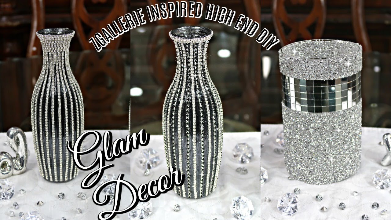 DOLLAR TREE DIY | ZGALLERIE INSPIRED GLAM VASE DECOR FT BEEBEECRAFT.COM | DIY ROOM DECOR ON A BUDGET