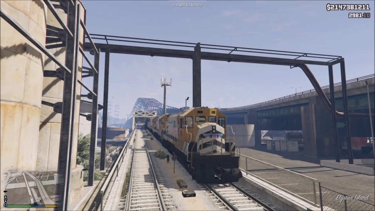 GTA 5 -Freight Train- East Los Santos TrainRoute [FULL ROUTE]