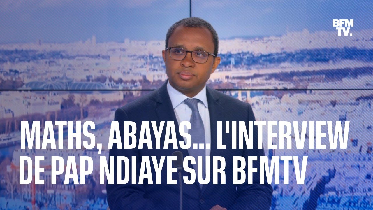 Retour des maths au lyc&eacute;e, abayas... L'interview de Pap Ndiaye sur BFMTV