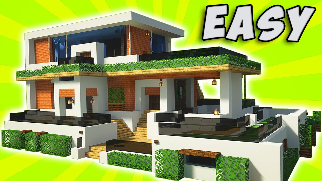 Minecraft: Big Modern House / Mansion Tutorial - [ How to Make Realistic Modern House ] 2021