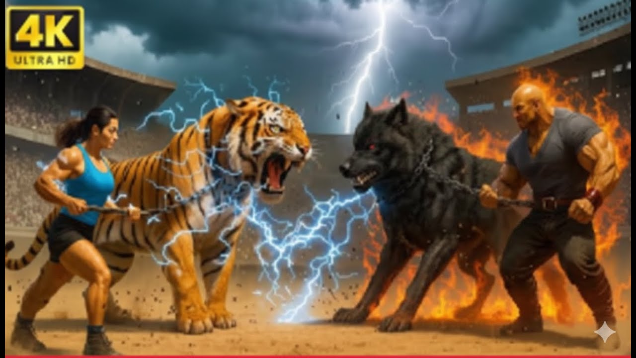 Golden Tiger vs  Black Wolf – The Wildest, Most Ruthless Clash of Nature