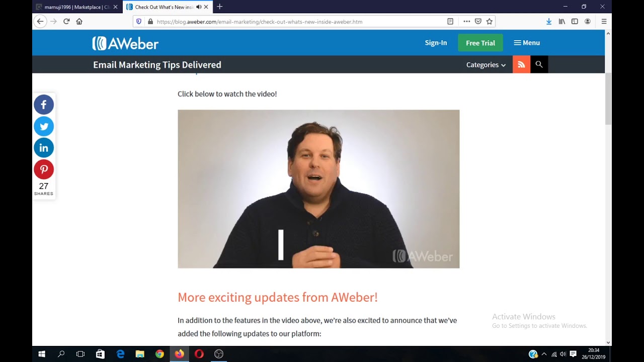AWeber review 2020 New Update and features email marketing hub