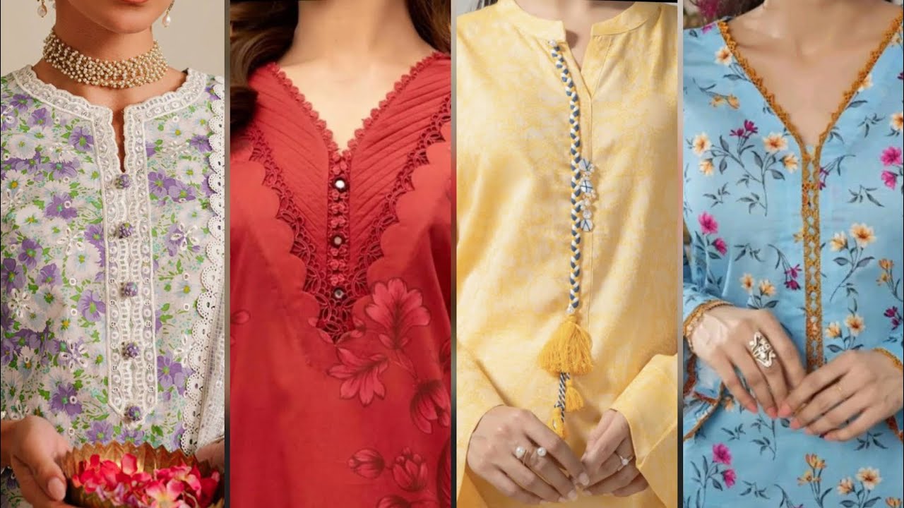 Very Useful Creative Neck Designs/Latest Button Patti Neck Designs/Kurtis Neck Designs 