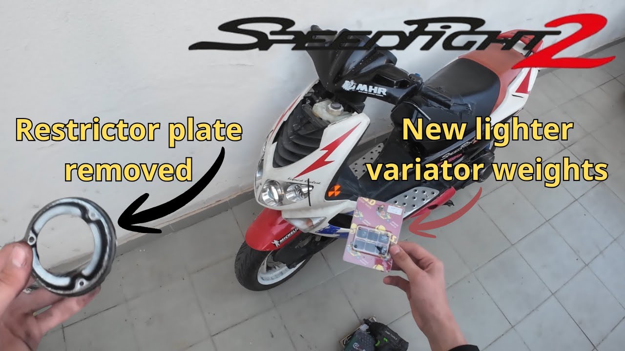 Peugeot Speedfight 2 Derestricted! From 55 km/h to 70km/h 🚀 (7g Variator Weights)