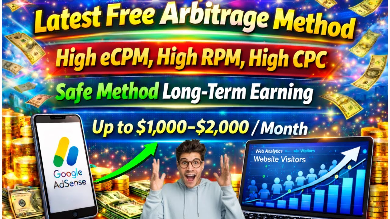 Latest Free Arbitrage Method | Safe Strategy for AdSense & AdX | High eCPM& RPM | Up to $1000+/Month