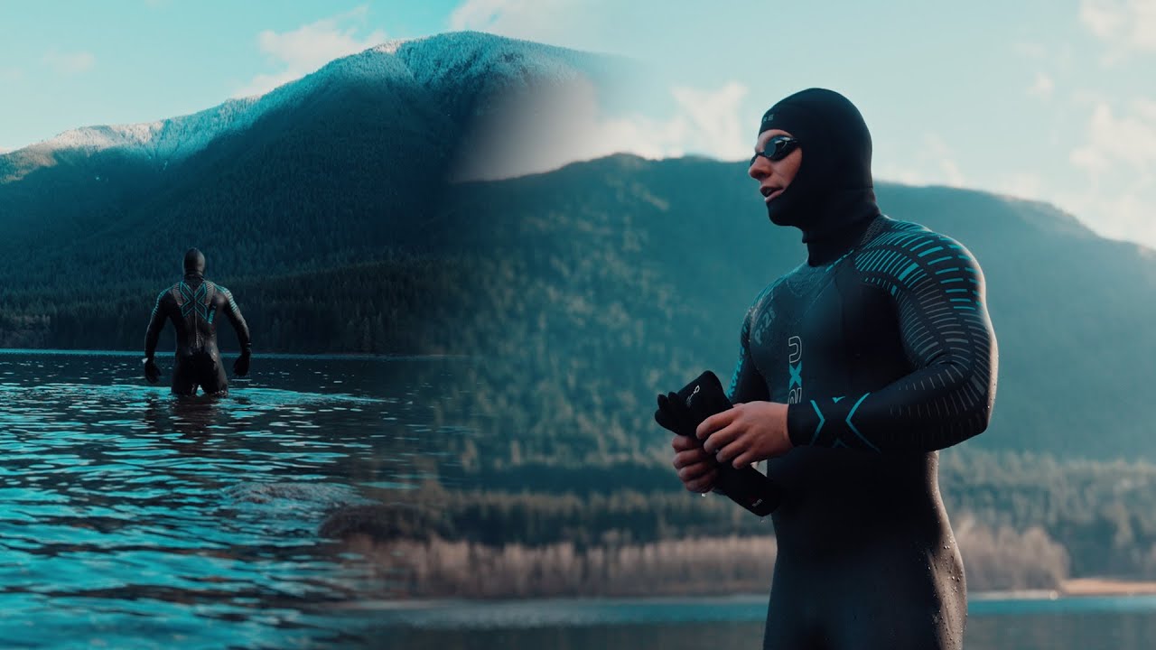 Open Water Ice Swimming In Near Freezing Water