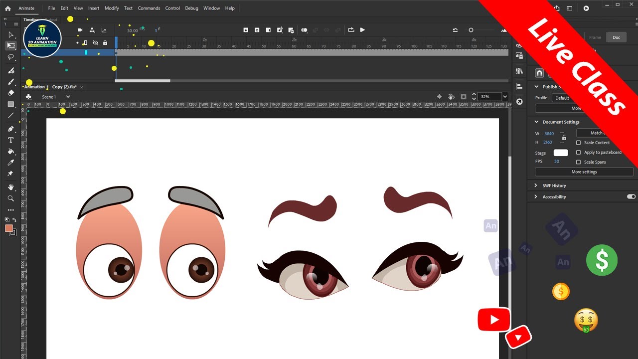 How to Create EYE BLINK Animation in Adobe Animate CC | 2D Animation Hindi Tutorial