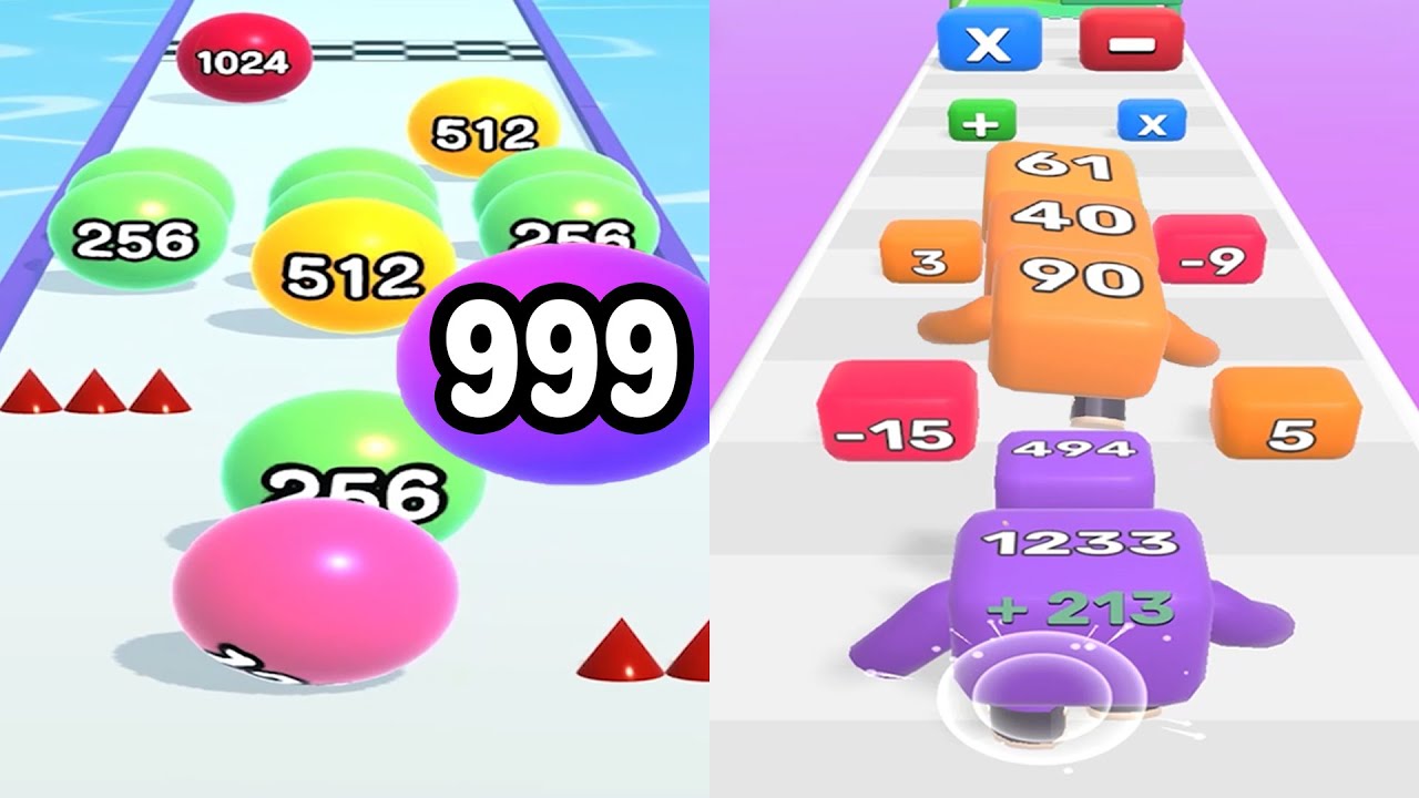 Ball Run 2048 - Level Up Numbers vs Ball - All Levels Gameplay Android, iOS Ep01