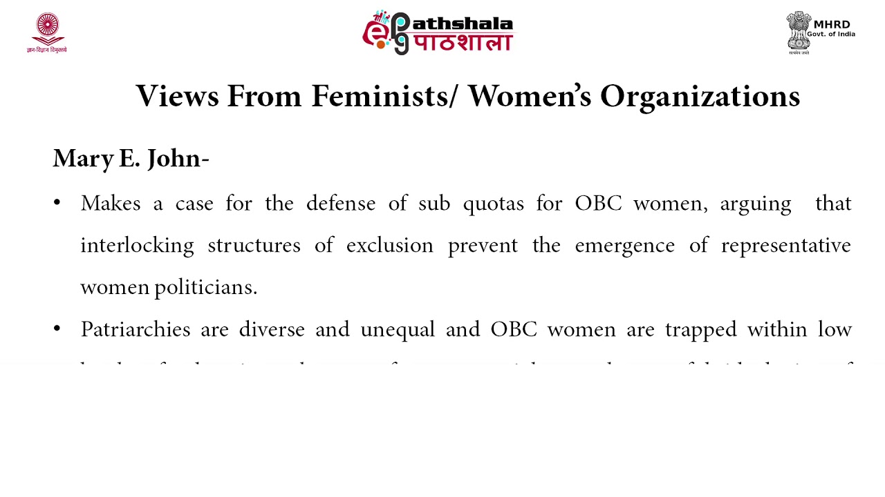 Debate on Quota within Quota