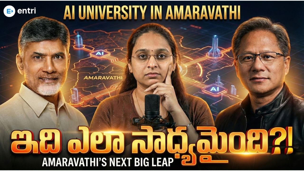 Chandrababu Naidu &times; NVIDIA 🔥 AI University Plan in Amaravathi Explained in Telugu