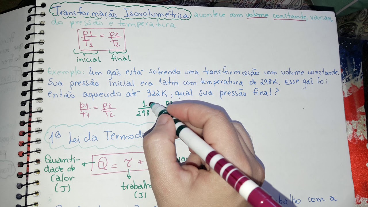 Transformações gasosas e Primeira Lei da Termodinâmica com exemplos resolvidos