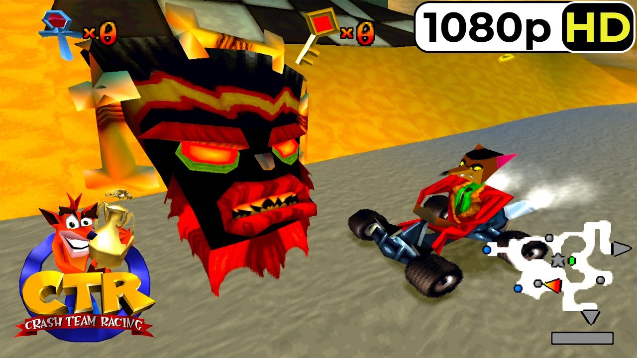 Crash Team Racing [PS1] - PINSTRIPE POTOROO in Adventure (Trophy Race only) [1080p HD]