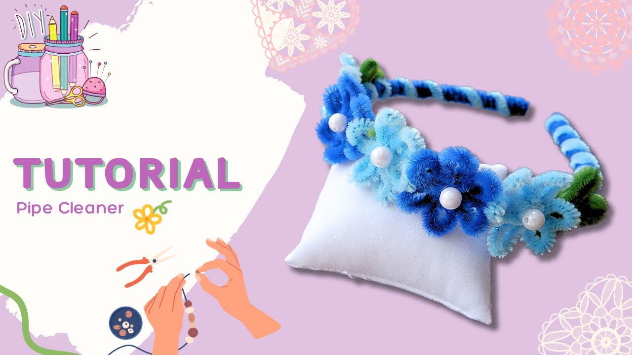 DIY How to make Pipe Cleaner Flower Hair Band | Flower Headband