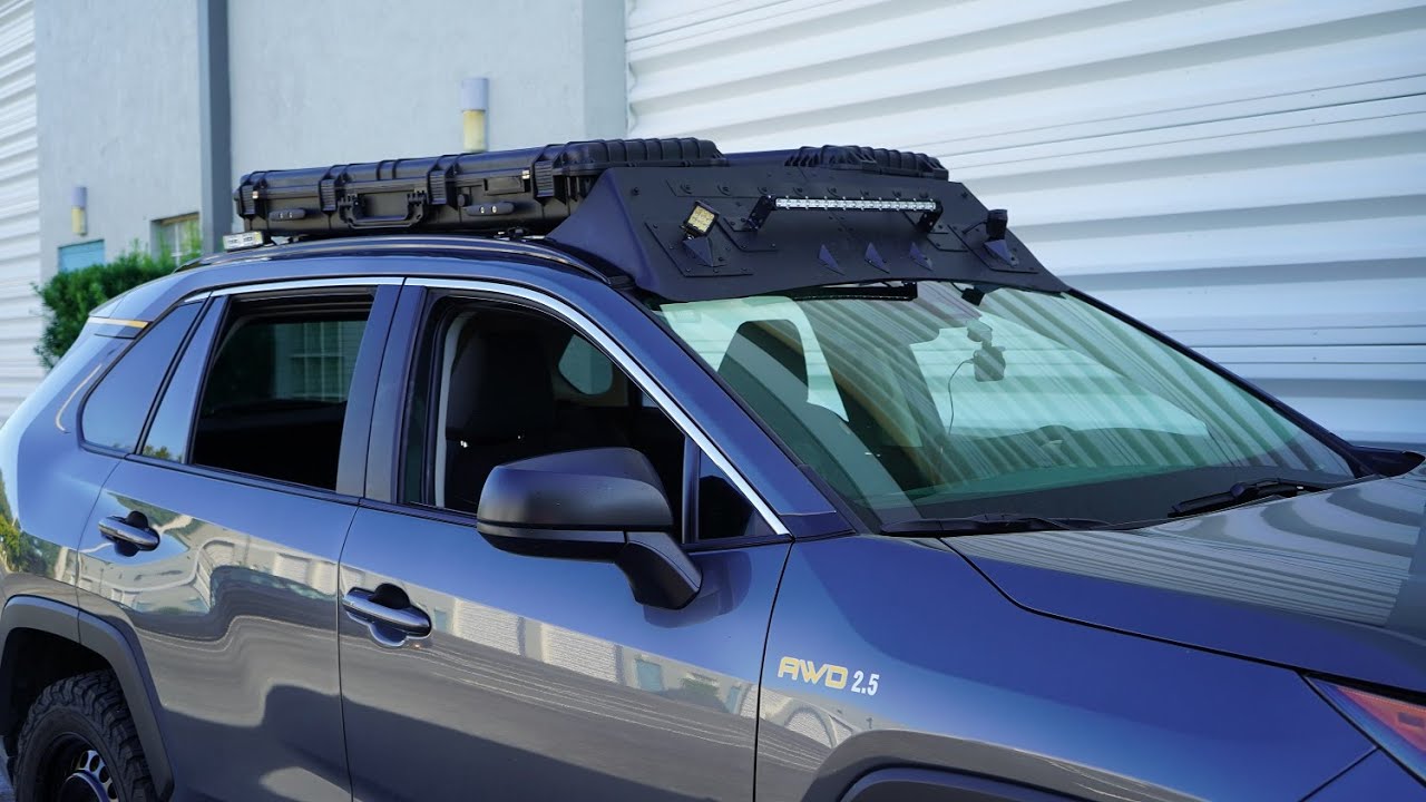 DIY roof rack air dam for cargo boxes made at home super cheap