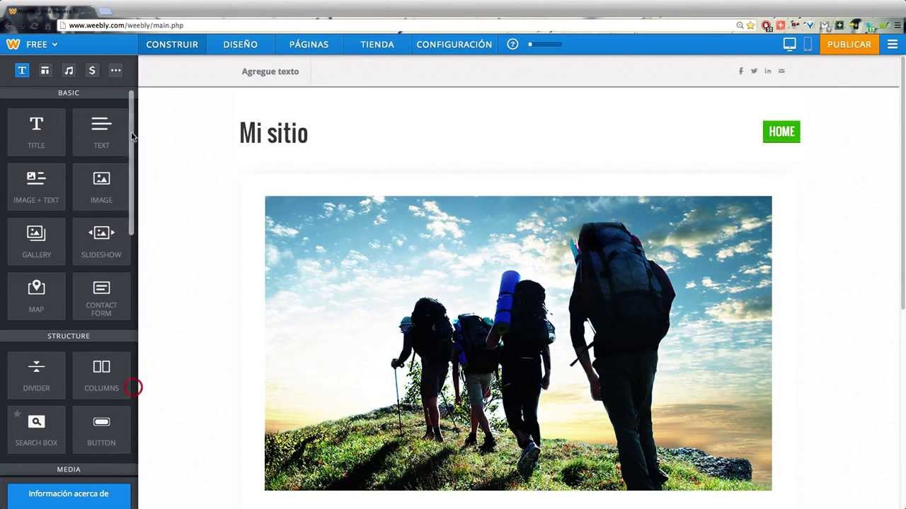 Crear tu blog con Weebly