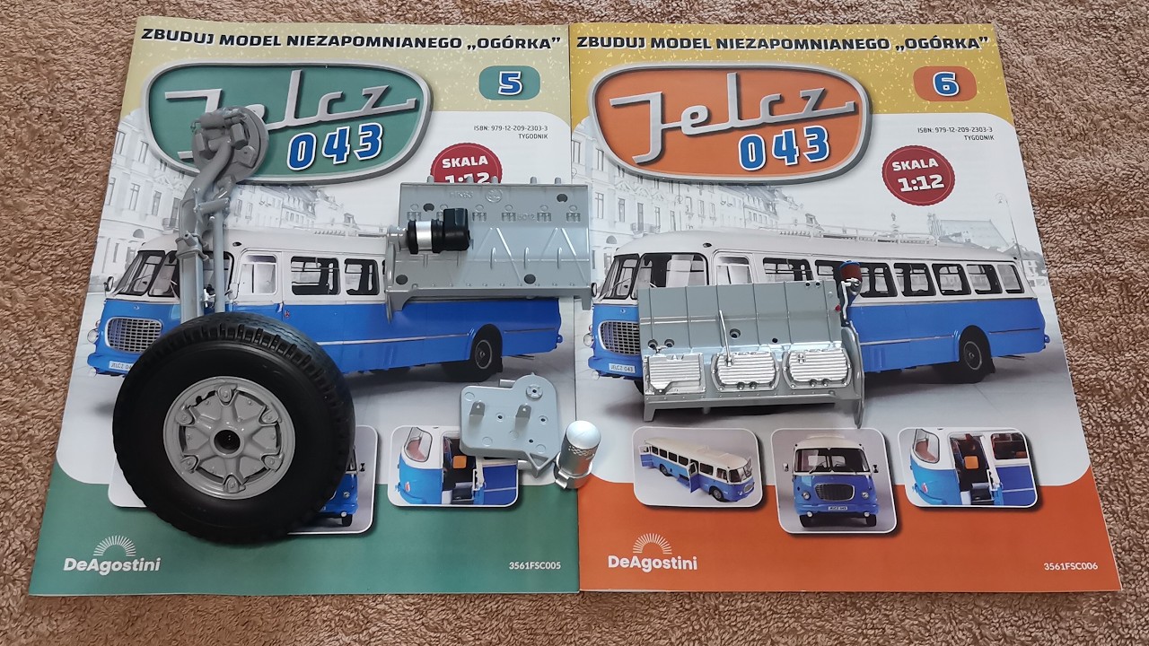 Jelcz 043. Odcinek 3. Numery 5-6. Zbuduj kultowy autobus PRL 1:12 DeAgostini.