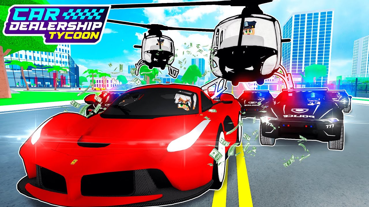 A MAIOR PERSEGUIÇÃO POLÍCIAL NO Car Dealership Tycoon! *VELOCIDADE EXTREMA* (Police Helicopter!) 🚨