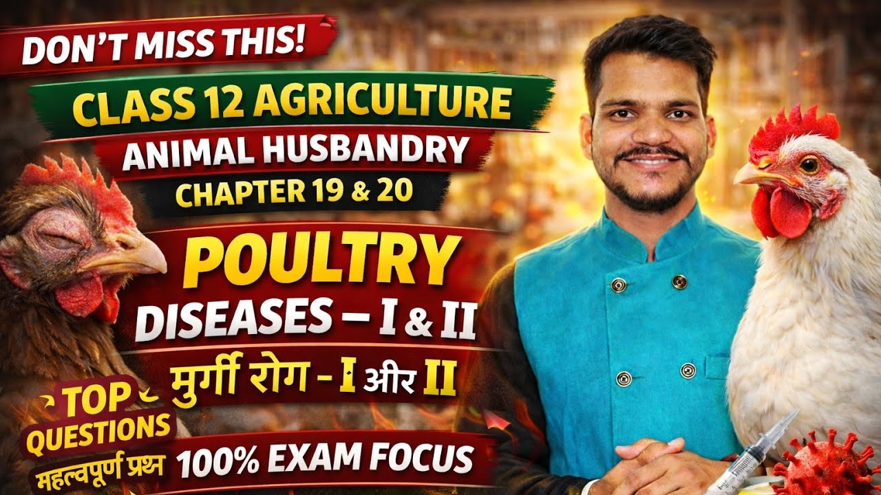 Poultry Diseases I & II 🔥 | Class 12 Agriculture | Ch 19 & 20 Important Questions | Board Exam 2026