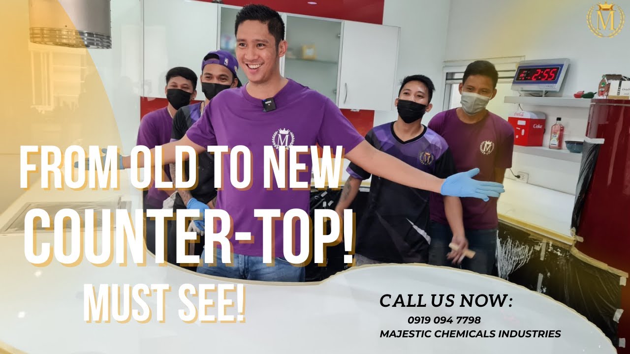 Must Watch! From old to new counter-top using Majestic epoxy Resin! Grabe ang ganda!