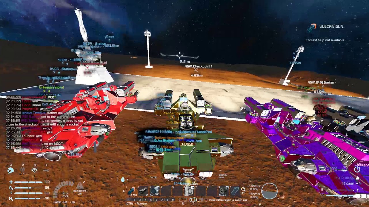 Space Engineers - Hover bike race (Planet Wars)