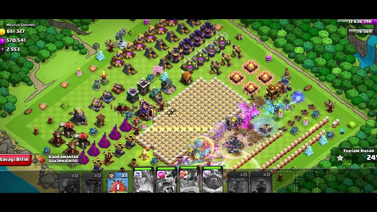 Clash of clans elektro ejderha ve balon saldırı 1