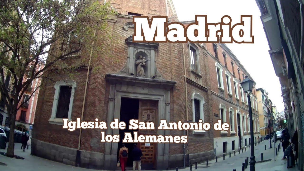 [4k] Madrid (Spain): Plaza Santa Bárbara, Mercado Barcelo , Iglesia de San Antonio de los Alemanes