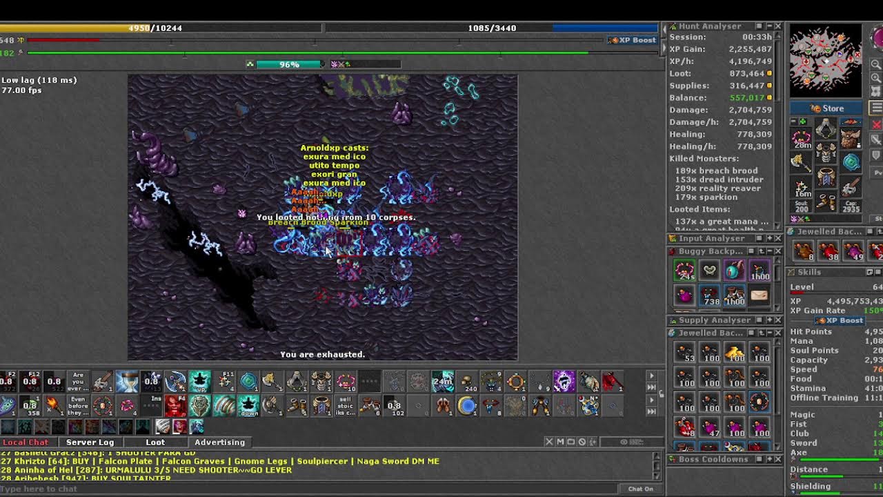 EK 647 Arnoldxp #172 Cuántos tibia coins se producen en Gold token (skill Axe 119)