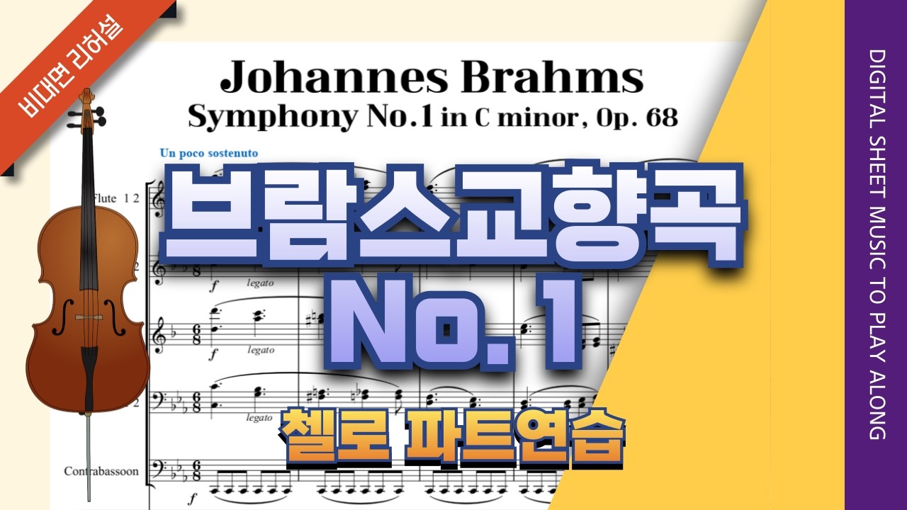 브람스 교향곡 1번 1악장 🎵첼로 파트 개인연습(J.Brahms Symphony No.1 Mvt.1 for Cello)