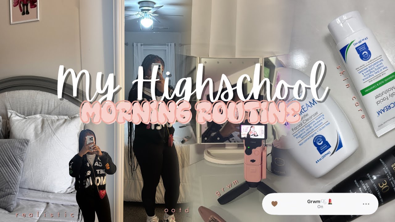 МОЙ УТРЕННИЙ РИТИН В ШКОЛЕ | grwm, уход за кожей, волосами и т. д. 💕